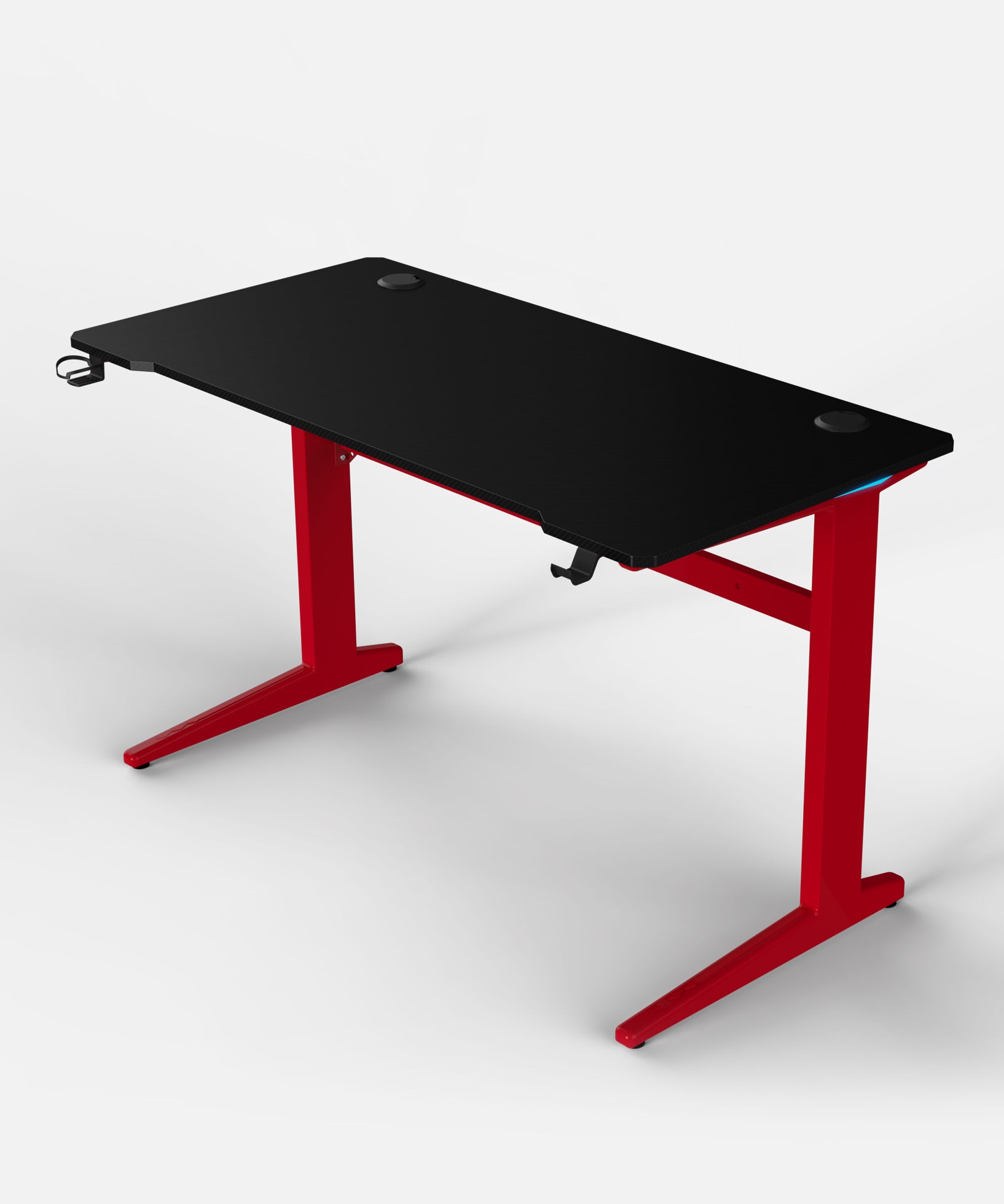 Core 120 Gaming Desk | LEDs, Headphone & Drink Mounts (Carbon Fibre Red, 120cm) Gaming Desk - Marcel Olsen