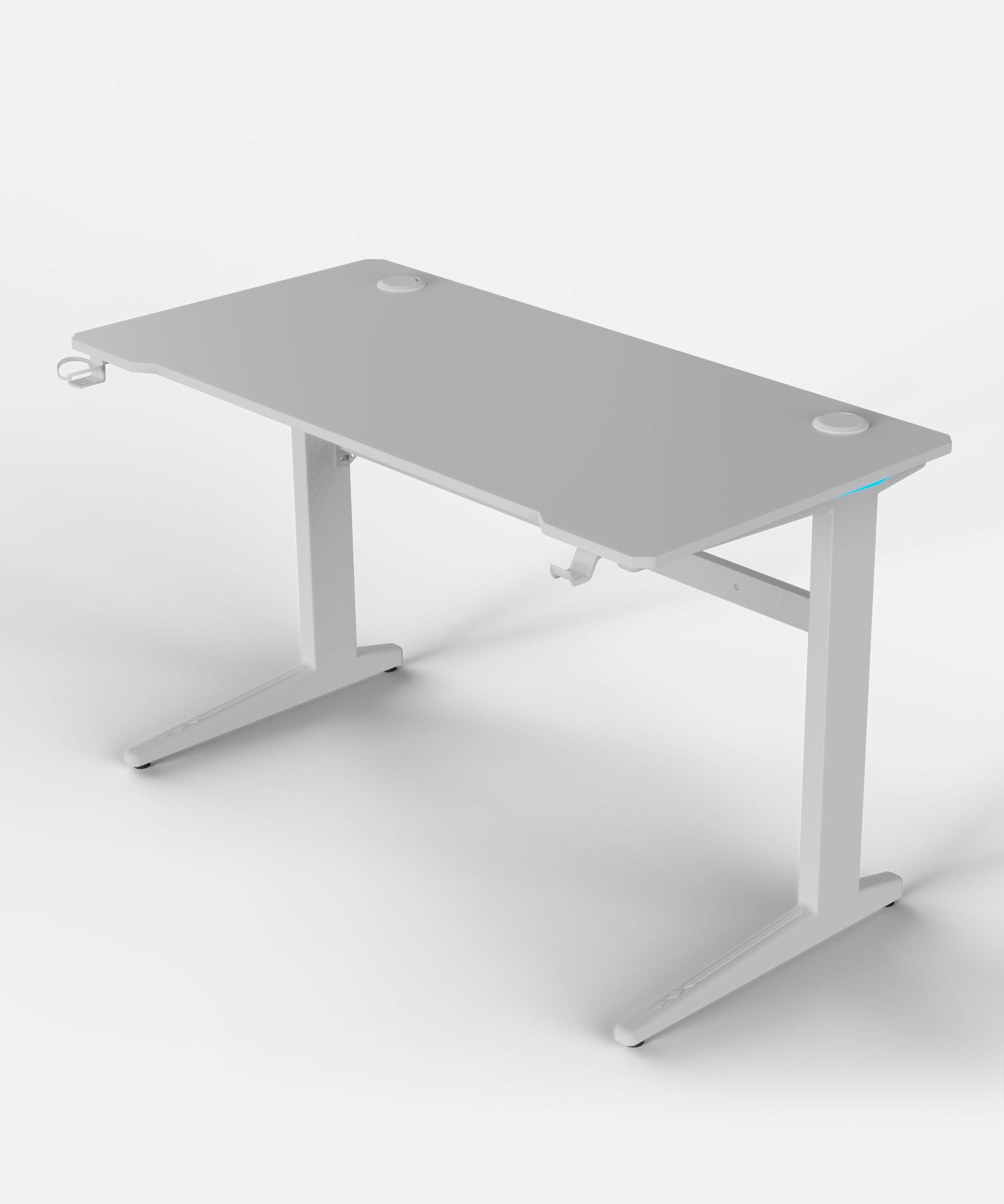 Core 120 Gaming Desk | LEDs, Headphone & Drink Mounts (Carbon Fibre White, 120cm) Gaming Desk - Marcel Olsen