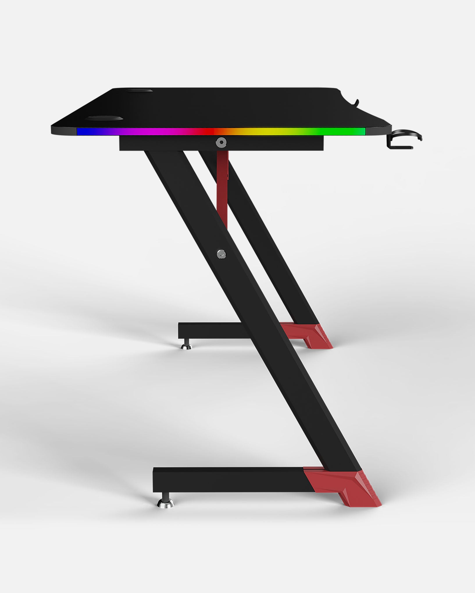 Essentials 120 Gaming Desk | LEDs, Headphone & Drink Mounts (Carbon Fibre Black, 120cm) Gaming Desk - Marcel Olsen