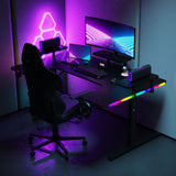 Pro 160 Gaming Desk | LEDs, Headphone & Drink Mounts (Carbon Fibre Black, 160cm) Gaming Desk - Marcel Olsen