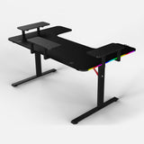 Pro 160 Gaming Desk | LEDs, Headphone & Drink Mounts (Carbon Fibre Black, 160cm) Gaming Desk - Marcel Olsen