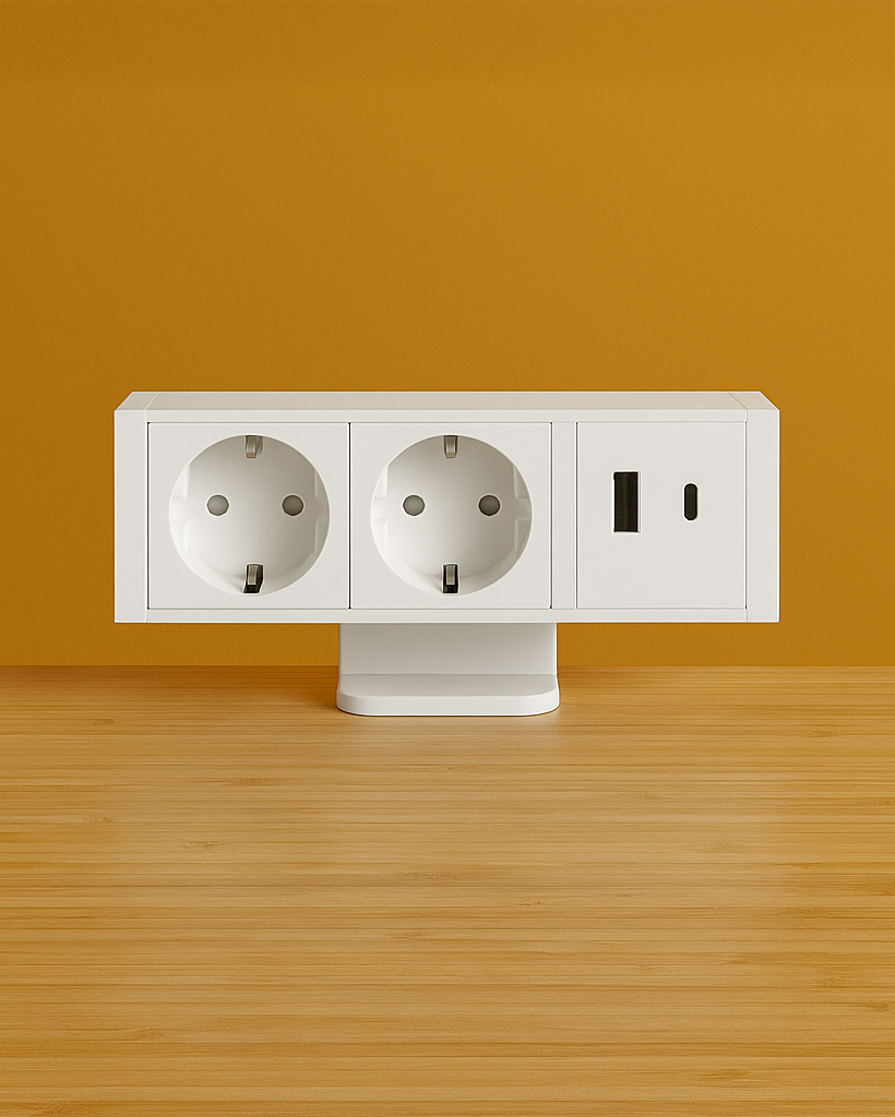 4-in-1 Power Strip With USB-C, Desk Clamp (White) Power & Wire Management - Marcel Olsen