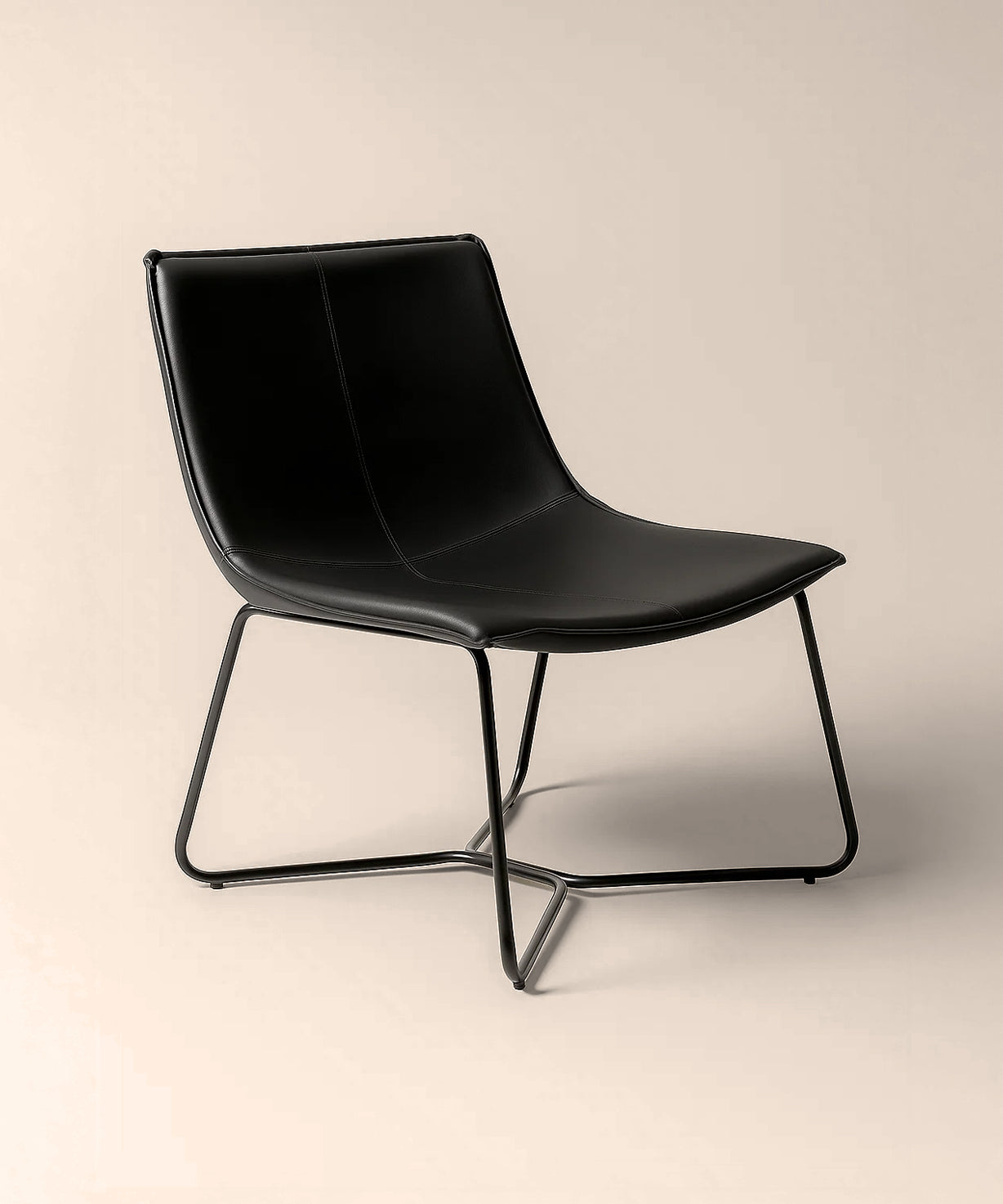 Bergondo Cocoon Accent Chair (Shadow Slate Black) – Mid-century Modern Coconut Style Lounge Chair - Marcel Olsen