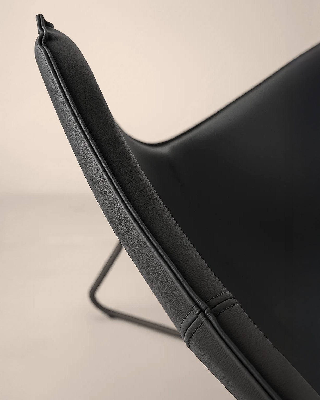 Bergondo Cocoon Accent Chair (Shadow Slate Black) – Mid-century Modern Coconut Style Lounge Chair - Marcel Olsen