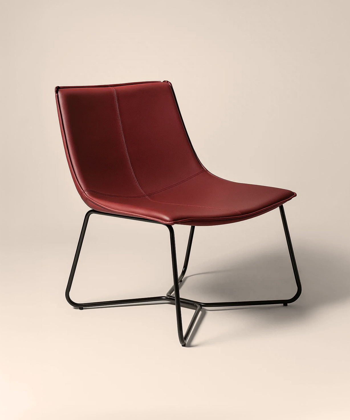 Bergondo Cocoon Accent Chair (London Brick Red ) – Mid-century Modern Coconut Style Lounge Chair - Marcel Olsen