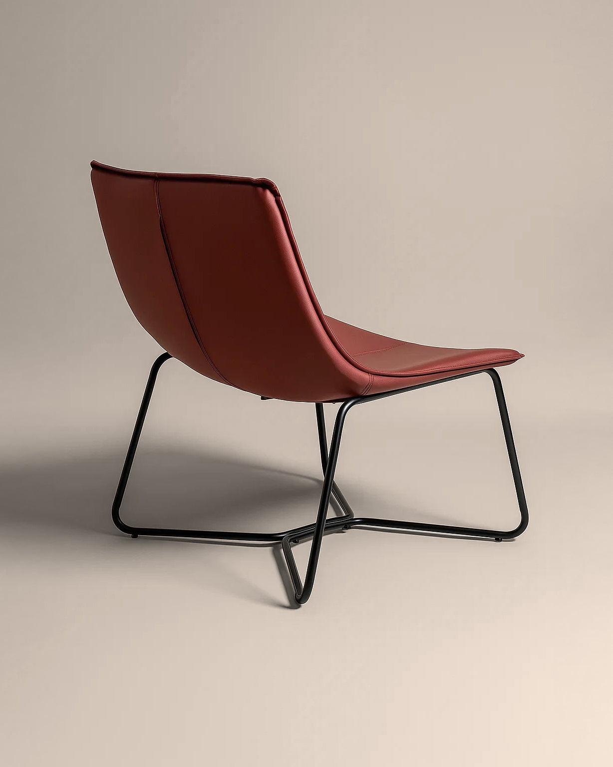 Bergondo Cocoon Accent Chair (London Brick Red ) – Mid-century Modern Coconut Style Lounge Chair - Marcel Olsen