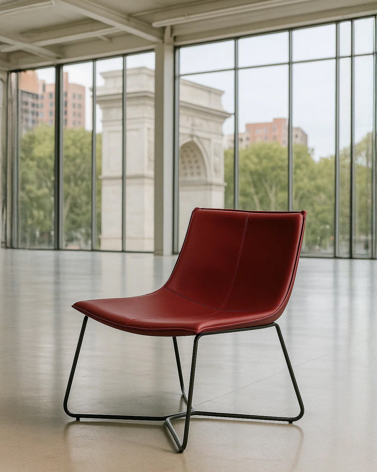Bergondo Cocoon Accent Chair (London Brick Red ) – Mid-century Modern Coconut Style Lounge Chair - Marcel Olsen