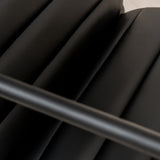 Berria Armchair Metal & Vegan Leather (Ebony Black) – Modern Industrial Ribbed Lounge Chair - Marcel Olsen