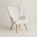 Espla Upholstered Armchair (White Bouclé) – Mid-Century Reading & Lounge Chair - Marcel Olsen