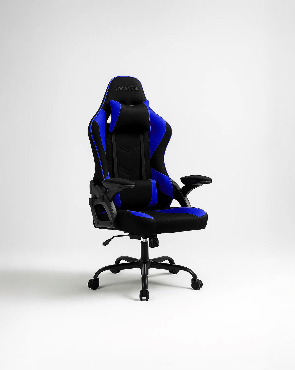 Gaming Chair Ergonomic (Blitz Blue) Reclining, Adjustable Arms (Fabric)