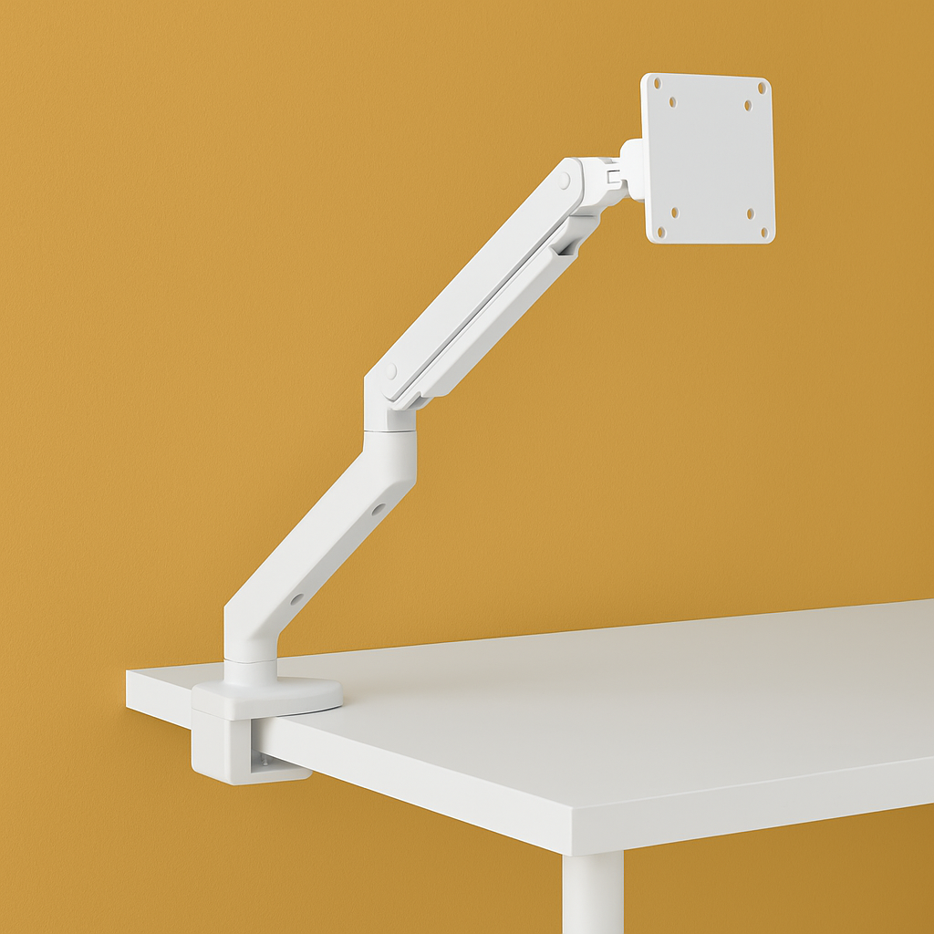 Monitor Arm Heavy-Duty Gas Spring (White) Monitor Mount - Marcel Olsen