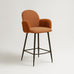 Nubbi Upholstered Bar Stool - Terracotta Brown (Seat Height 61 cm - Low) (4 Units) Outlet Products - Marcel Olsen