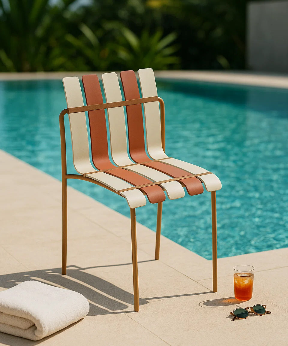 Ondara Outdoor 6 Chair & 2 Dining Table (Nude Beige & White) – Modern Boho Patio Pack - Marcel Olsen