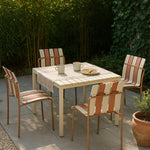 Ondara Outdoor 6 Chair & 2 Dining Table (Nude Beige & White) – Modern Boho Patio Pack - Marcel Olsen