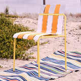 Ondara Outdoor Chair (Citrus Orange, Yellow & White) – Modern Boho Patio Chair - Marcel Olsen