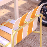 Ondara Outdoor Chair (Citrus Orange, Yellow & White) – Modern Boho Patio Chair - Marcel Olsen