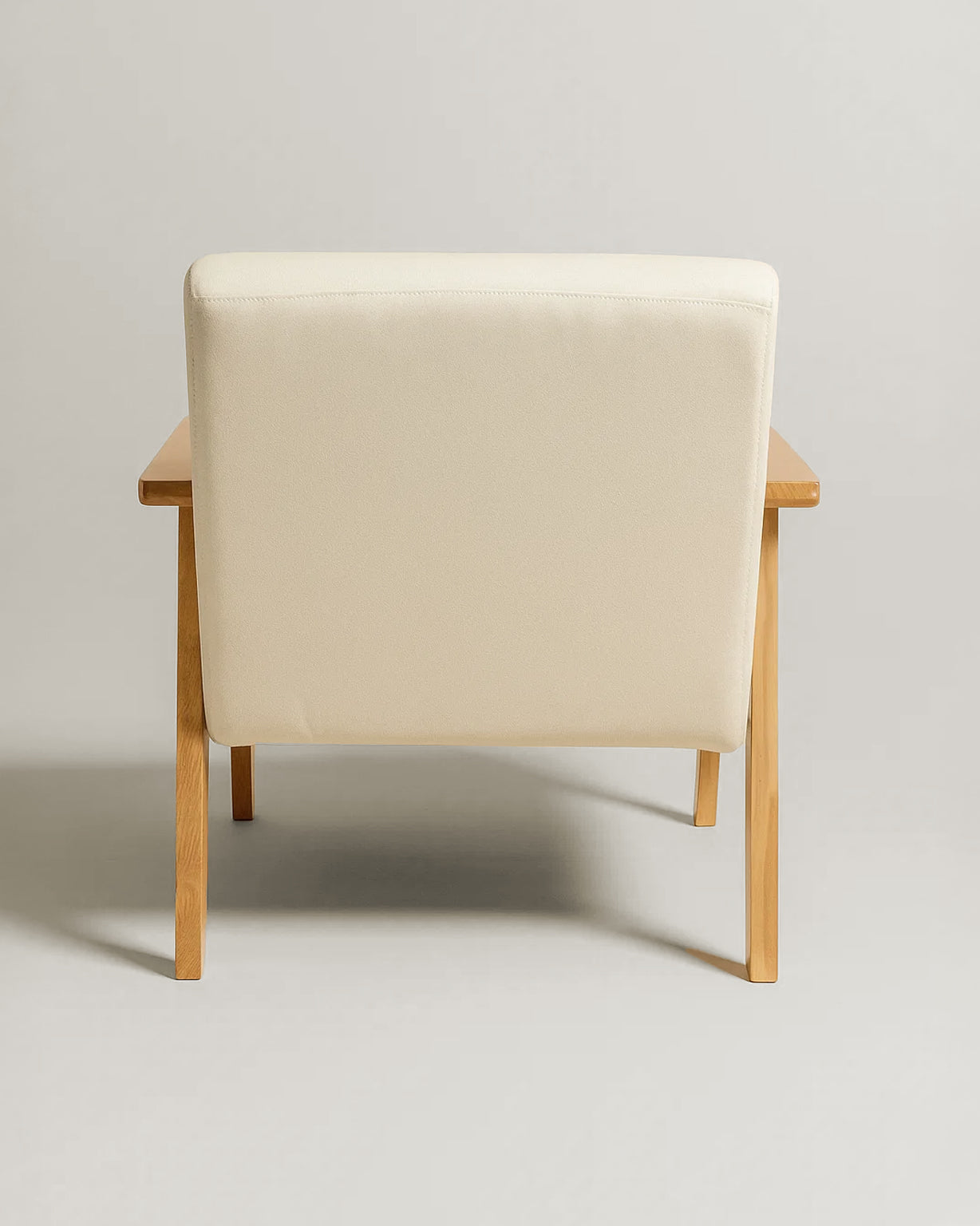 Sarria Mid-century Upholstered Armchair (Arena Beige Fabric) – Scandinavian Style 1 Seater Sofa - Marcel Olsen