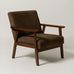 Sarria Mid-century Upholstered Armchair (Tierra Brown Fabric) – Scandinavian Style 1 Seater Sofa - Marcel Olsen
