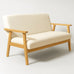 Sarria Mid-century Upholstered Sofa (Arena Beige Fabric) – Scandinavian Style 2 Seater Sofa - Marcel Olsen