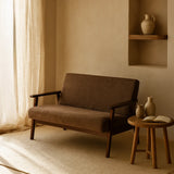 Sarria Mid-century Upholstered Sofa (Tierra Brown Fabric) – Scandinavian Style 2 Seater Sofa - Marcel Olsen