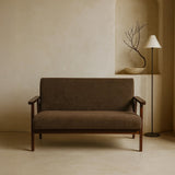 Sarria Mid-century Upholstered Sofa (Tierra Brown Fabric) – Scandinavian Style 2 Seater Sofa - Marcel Olsen