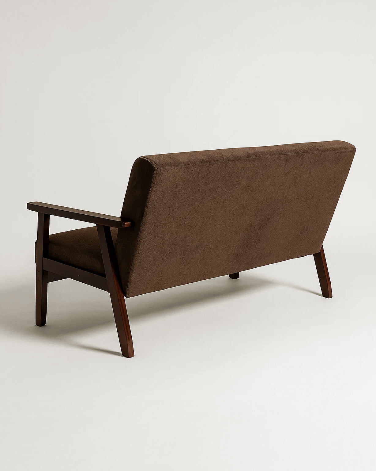 Sarria Mid-century Upholstered Sofa (Tierra Brown Fabric) – Scandinavian Style 2 Seater Sofa - Marcel Olsen