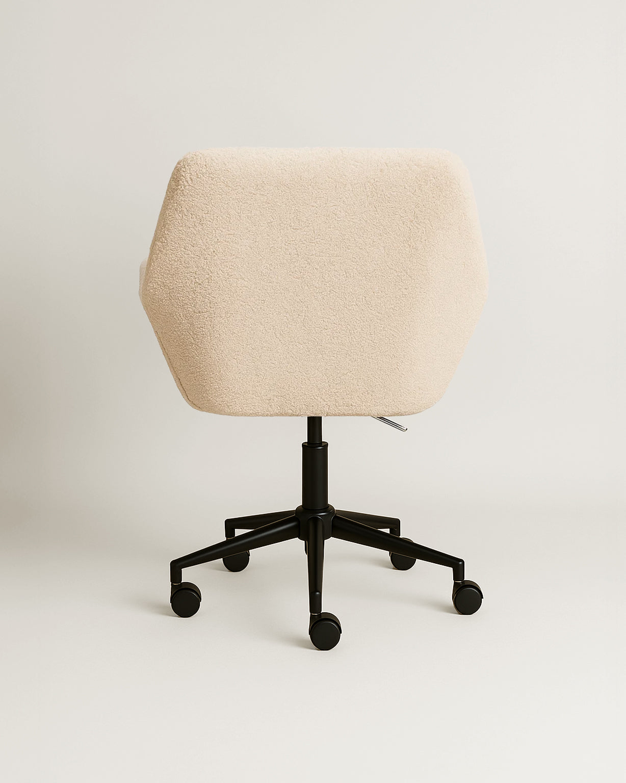Sheepskin Upholstered Desk Chair (Sahara Beige Bouclé) – Modern Home Office Swivel Chair - Marcel Olsen