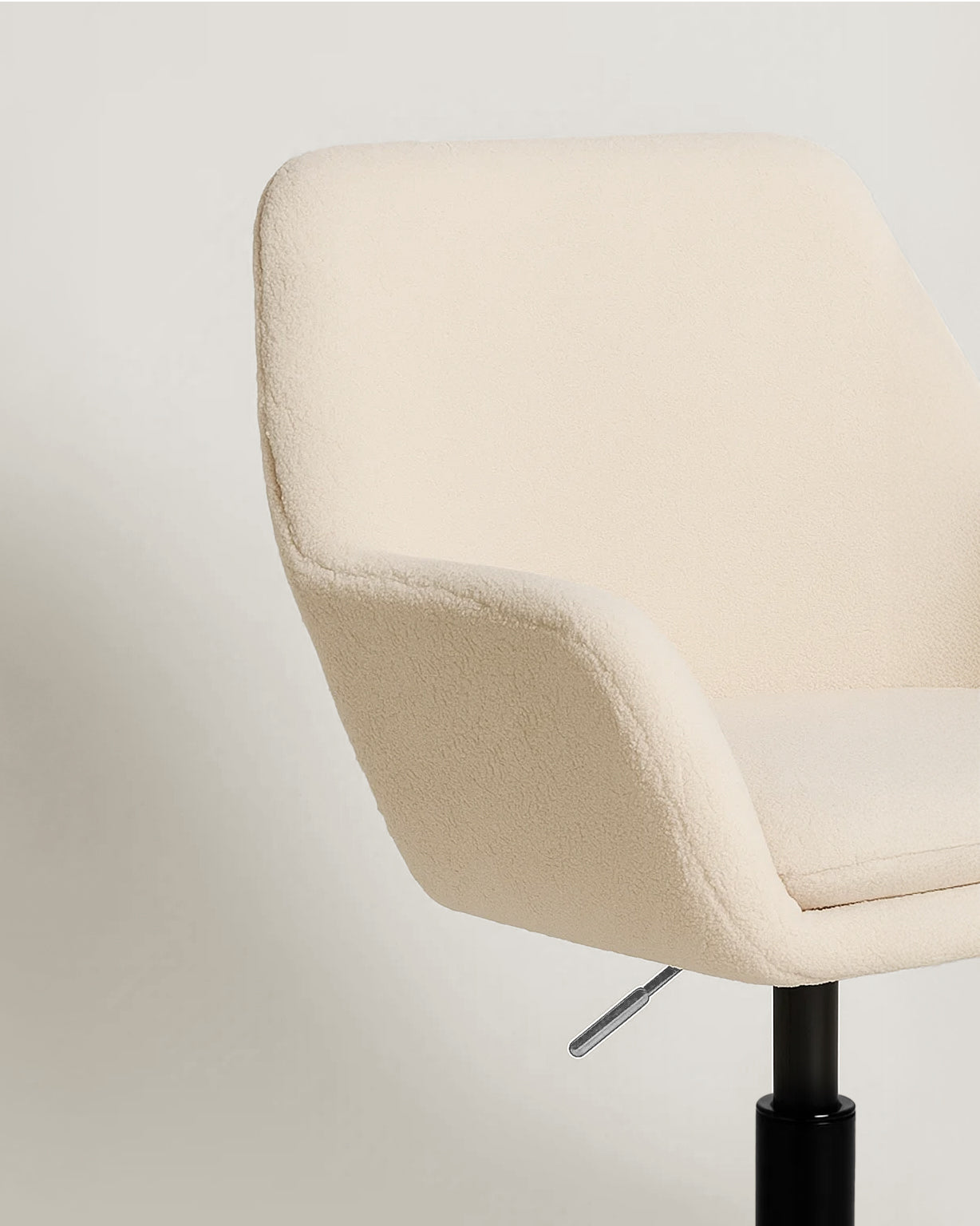 Sheepskin Upholstered Desk Chair (Sahara Beige Bouclé) – Modern Home Office Swivel Chair - Marcel Olsen