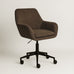 Sheepskin Upholstered Desk Chair (Smoked Oak Brown Bouclé) – Modern Home Office Swivel Chair - Marcel Olsen