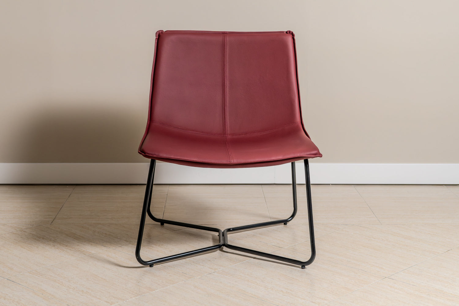 Bergondo Cocoon Accent Chair in London Brick Red and Shadow Slate Black, perfect for modern interiors and statement corners.