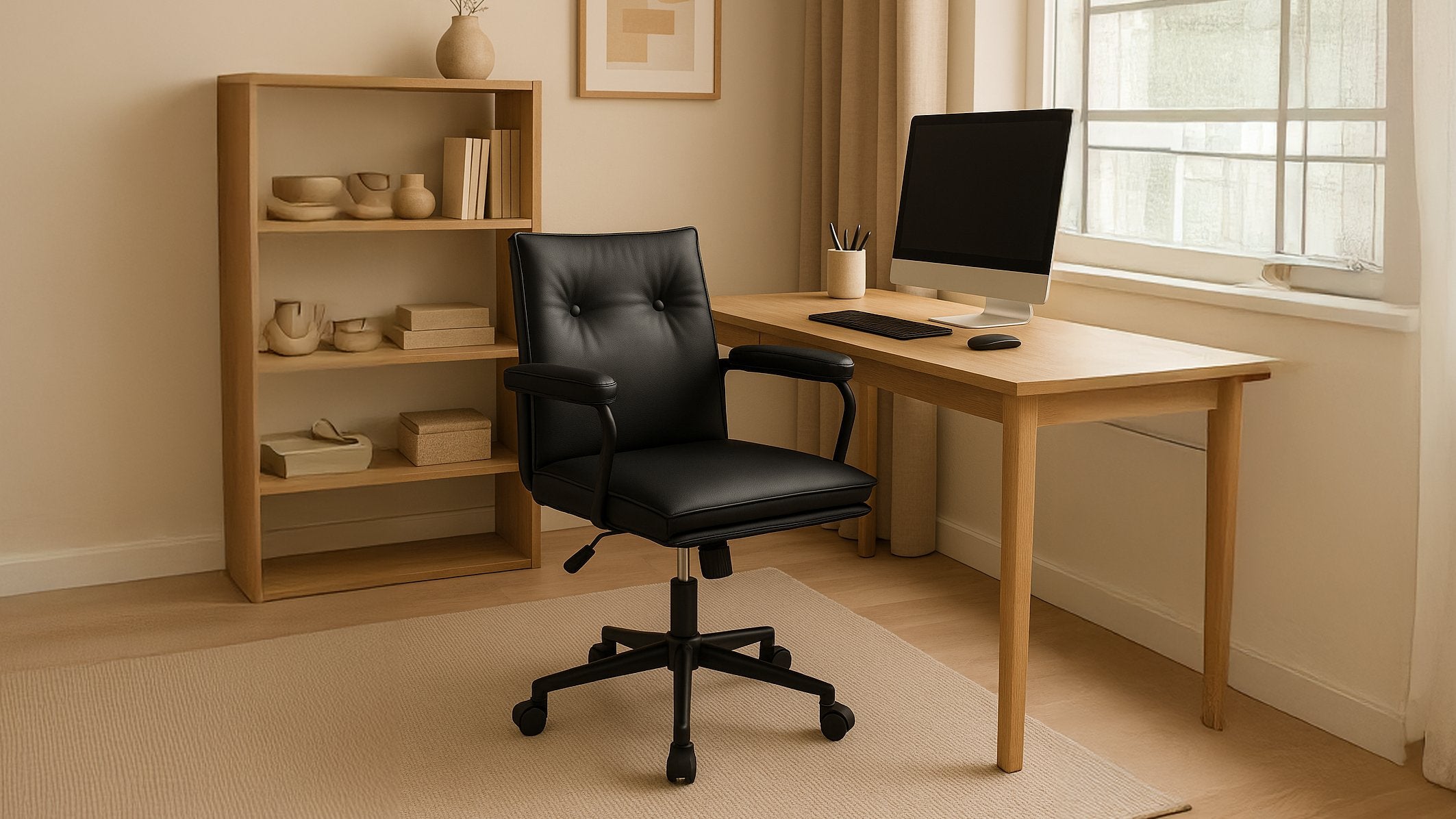 Executive Cushioned Office Chair – Classic Comfort, Modern Edge