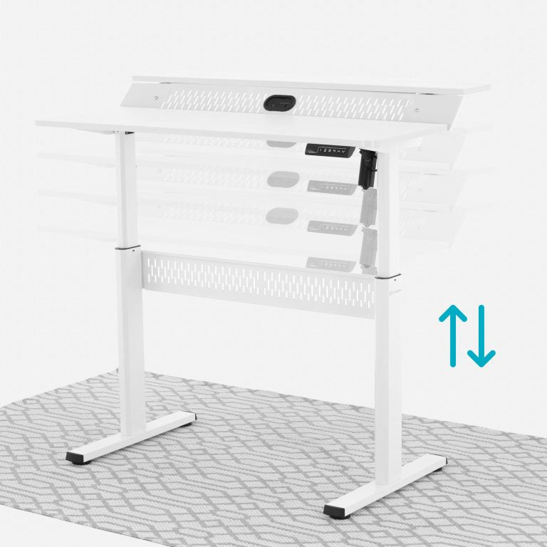 Electric Standing Desk (White, 120cm) | Two Tier, Sit-Stand Desk Electric Standing Desk - Jacob Bek