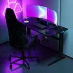 Core 120 Gaming Desk | LEDs, Headphone & Drink Mounts (Carbon Fibre Black, 120cm) Gaming Desk - Marcel Olsen