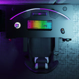 Core 120 Gaming Desk | LEDs, Headphone & Drink Mounts (Carbon Fibre Black, 120cm) Gaming Desk - Gaming