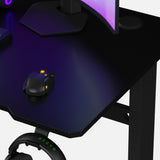 Core 120 Gaming Desk | LEDs, Headphone & Drink Mounts (Carbon Fibre Black, 120cm) Gaming Desk - Gaming