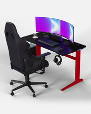 Core 120 Gamingbureau | LED’s, Koptelefoon- & Drankhouders (Carbon Fiber Rood, 120 cm) - Outlet
