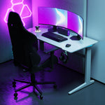 Core 120 Gaming Desk | LEDs, Headphone & Drink Mounts (Carbon Fibre White, 120cm) Gaming Desk - Marcel Olsen