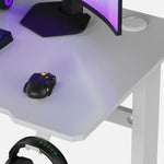 Core 120 Gaming Desk | LEDs, Headphone & Drink Mounts (Carbon Fibre White, 120cm) Gaming Desk - Marcel Olsen