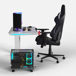 Core 120 Gaming Desk | LEDs, Headphone & Drink Mounts (Carbon Fibre White, 120cm) Gaming Desk - Marcel Olsen