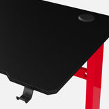 Core 120 Gaming Desk | LEDs, Headphone & Drink Mounts (Carbon Fibre Red, 120cm) Gaming Desk - Gaming
