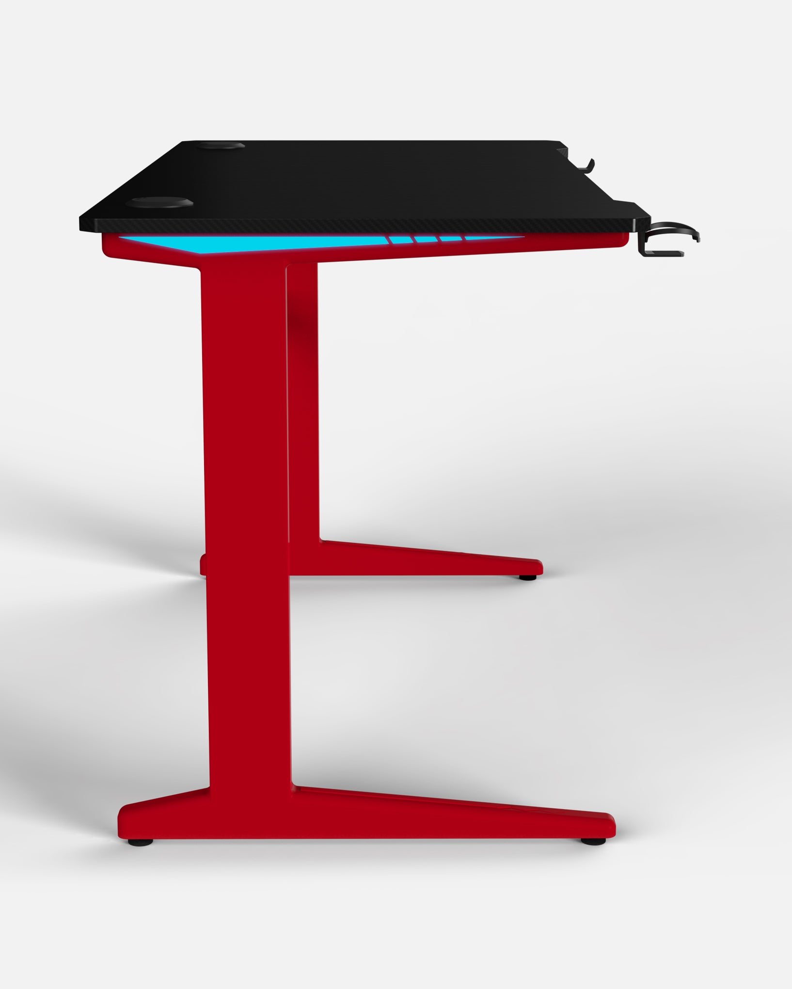 Core 120 Gaming Desk | LEDs, Headphone & Drink Mounts (Carbon Fibre Red, 120cm) - Outlet Gaming Desk - Marcel Olsen