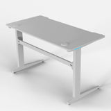 Core 120 Gaming Desk | LEDs, Headphone & Drink Mounts (Carbon Fibre White, 120cm) Gaming Desk - Gaming