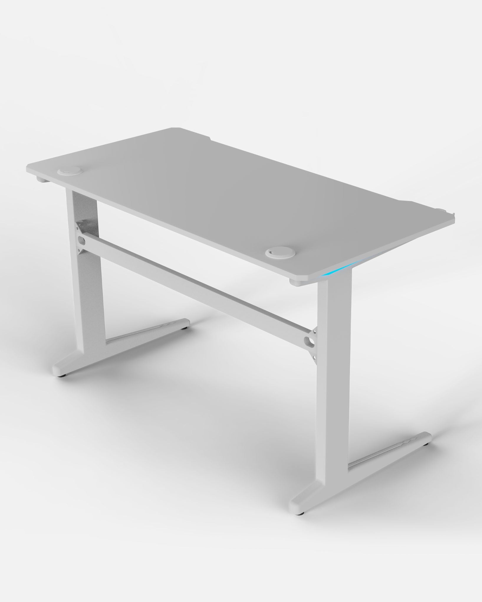 Core 120 Gaming Desk | LEDs, Headphone & Drink Mounts (Carbon Fibre White, 120cm) Gaming Desk - Gaming
