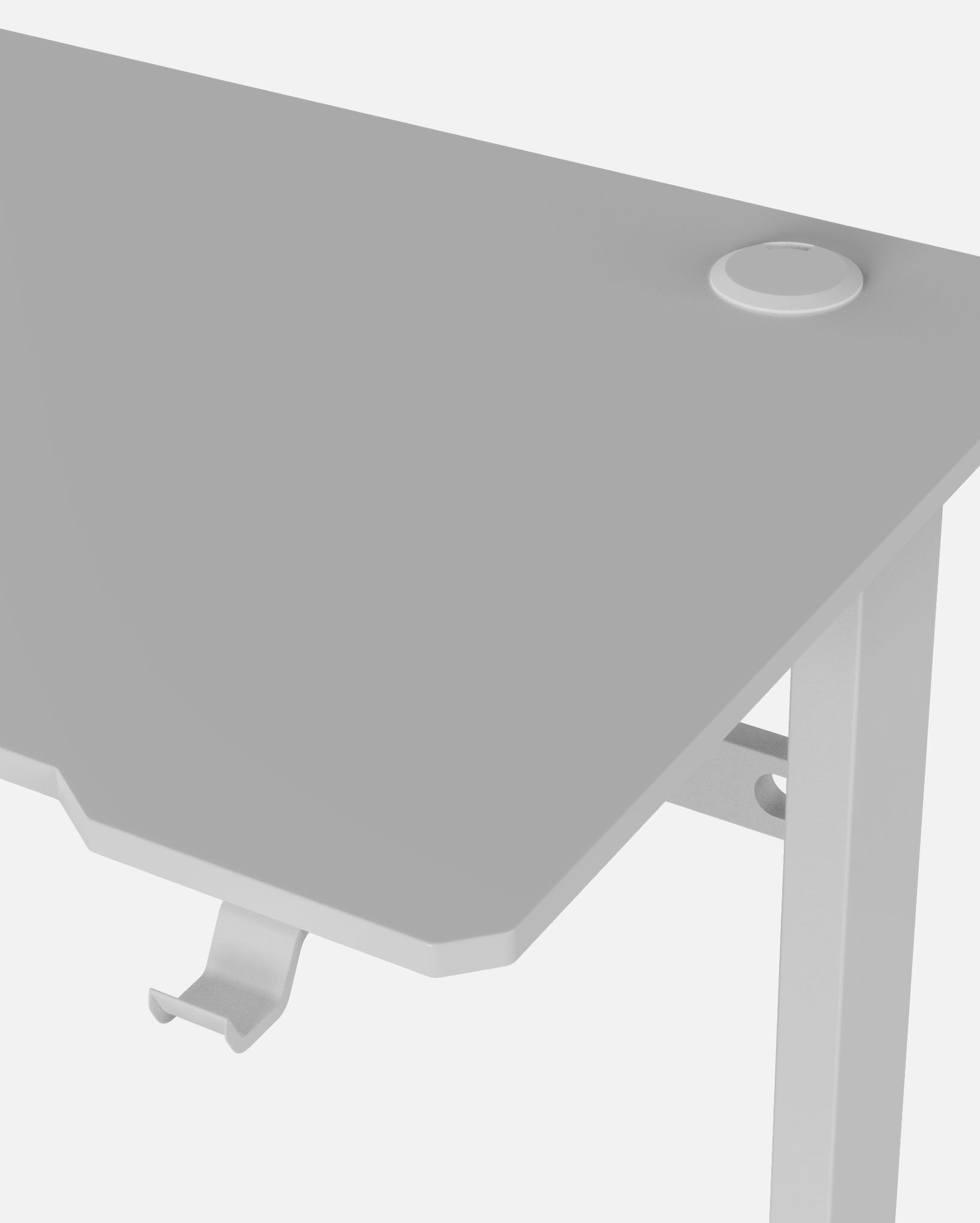 Core 120 Gaming Desk | LEDs, Headphone & Drink Mounts (Carbon Fibre White, 120cm) Gaming Desk - Gaming