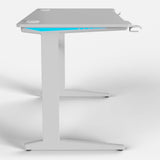 Core 120 Gaming Desk | LEDs, Headphone & Drink Mounts (Carbon Fibre White, 120cm) Gaming Desk - Gaming