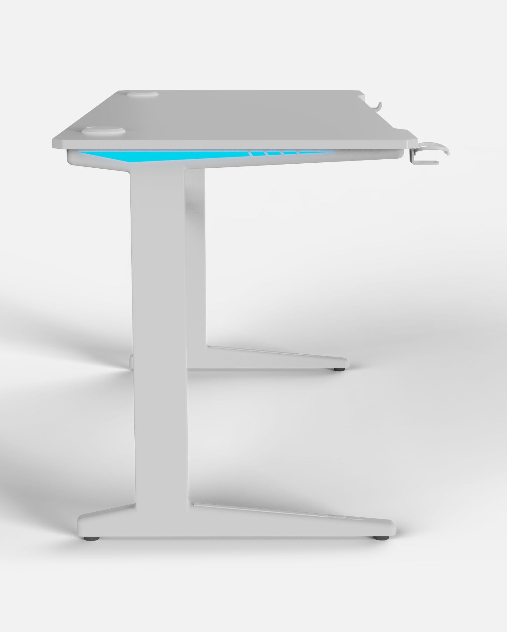 Core 120 Gaming Desk | LEDs, Headphone & Drink Mounts (Carbon Fibre White, 120cm) Gaming Desk - Gaming