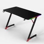 Essentials 120 Gaming Desk | LEDs, Headphone & Drink Mounts (Carbon Fibre Black, 120cm) Gaming Desk - Marcel Olsen