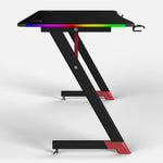Essentials 120 Gaming Desk | LEDs, Headphone & Drink Mounts (Carbon Fibre Black, 120cm) Gaming Desk - Marcel Olsen