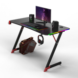 Essentials 120 Gaming Desk | LEDs, Headphone & Drink Mounts (Carbon Fibre Black, 120cm) Gaming Desk - Jacob Bek Gaming