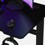 Core 140 Gaming Desk | LEDs, Headphone & Drink Mounts (Carbon Fibre Black, 140cm) Gaming Desk - Marcel Olsen